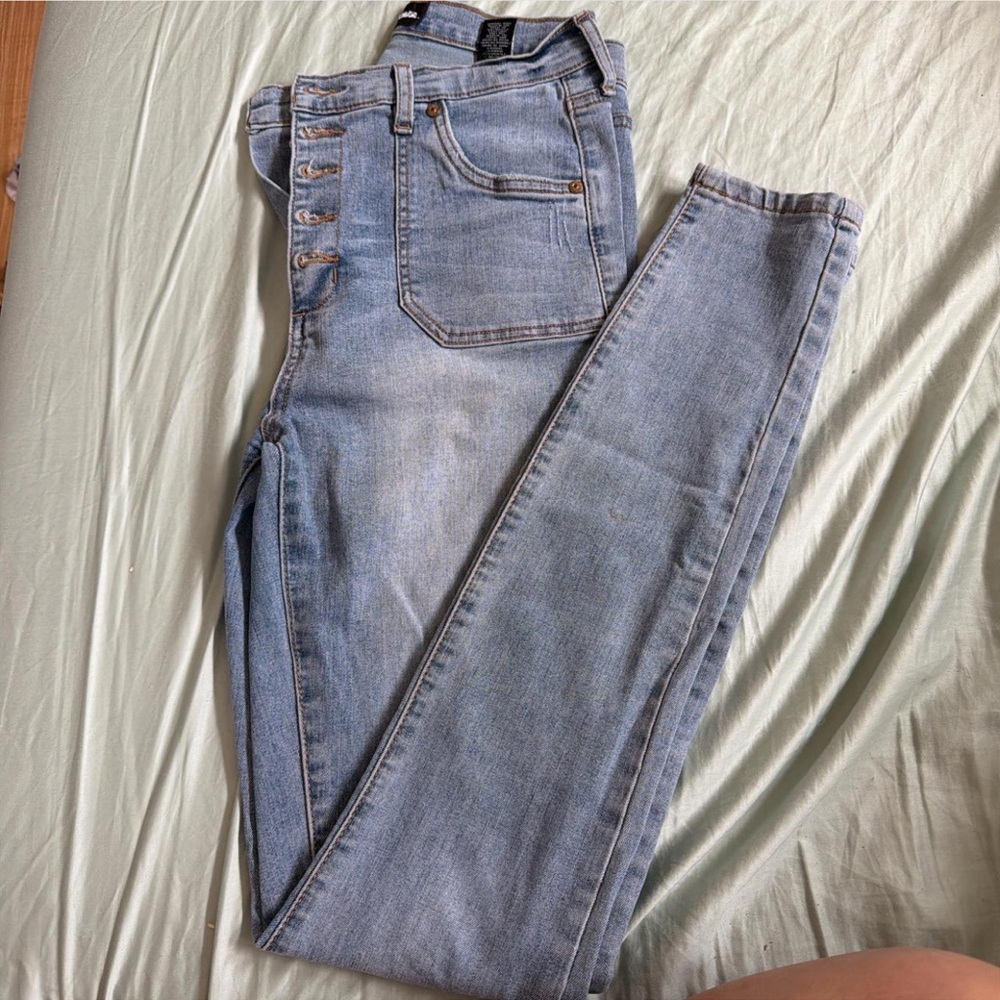 Fashion Nova Light Blue High Rise Jeans